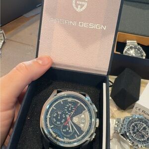 Men's Black and Silver Watch